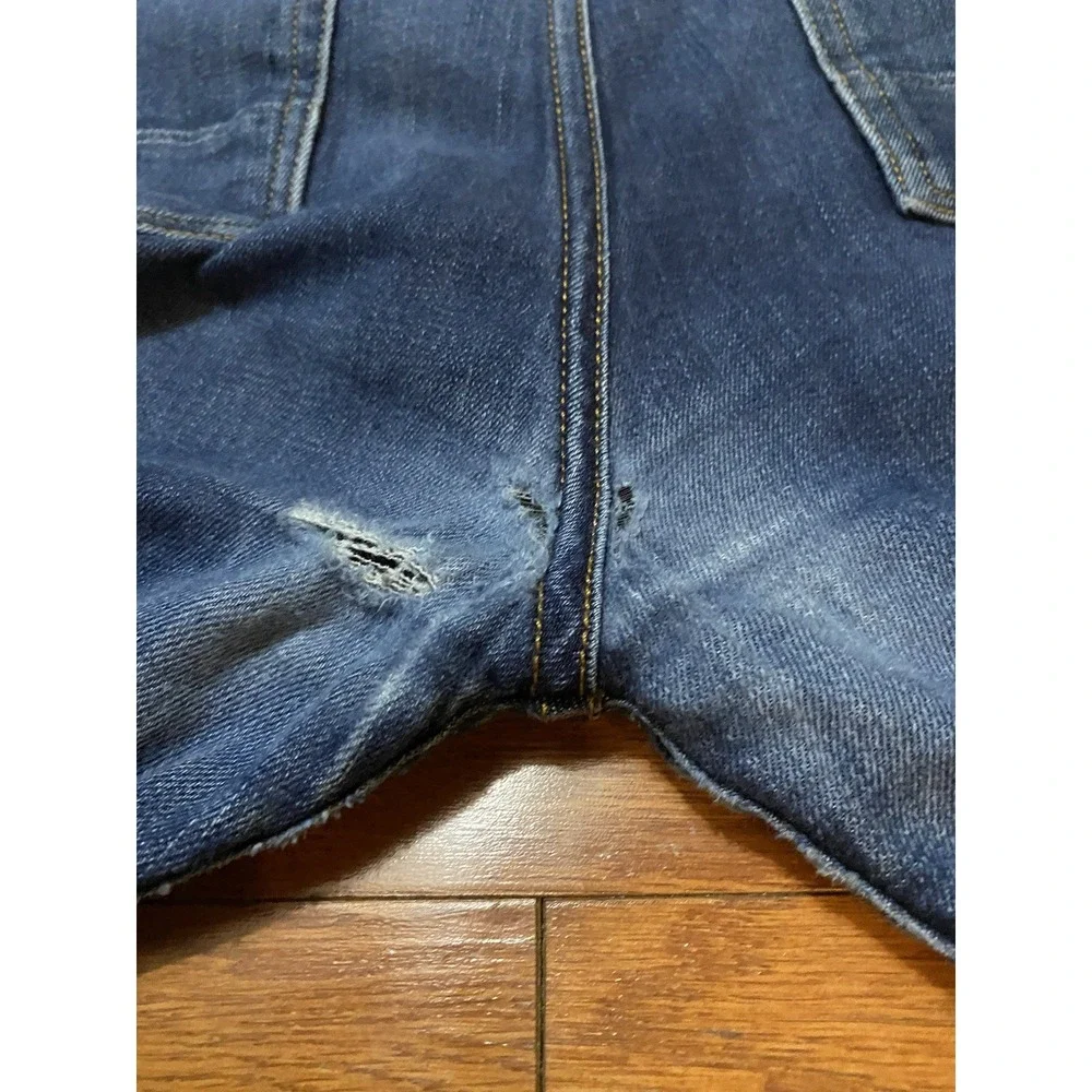 Gustin Selvedge Denim Jeans California Raw Button Fly Straight Men 35 *ReadFlaws